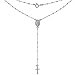 Sterling Silver Baby Rosary Necklace Dainty 1.8 mm Beads Handmade for women Italy, 18 inch