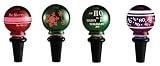 Set of 4 LED Lighted Christmas Holiday Glass Ball Wine Bottle Stoppers 3