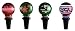 Set of 4 LED Lighted Christmas Holiday Glass Ball Wine Bottle Stoppers 3"