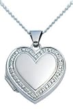 9ct White Gold Heart Locket