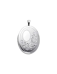 Sterling Silver Engraved Locket Pendant (1" or 25mm Height)