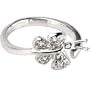 Sterling Silver 925 Cubic Zirconia PAVED BUTTERFLY Adjustable Toe Ring