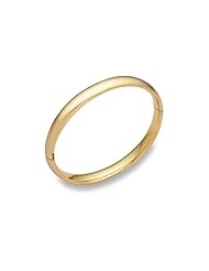 14K Gold Hinged Plain Bangle Bracelet (5/16")