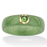 10k Gold Green Jade and Peridot Ring
