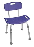 Axis Medical Bath Safety Aluminum Standard Blue Deluxe Bath Bench w/ Back