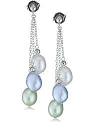 Honora "Halo" Freshwater Cultured Pearl Three Tier Dangle Earrings