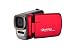Aiptek PocketDV T260 Digitaler Pocket Camcorder (2,4  Zoll (6 cm) LCD Display, 5 Megapixel, SD/SDHC Kartenslot) rot/schwarz