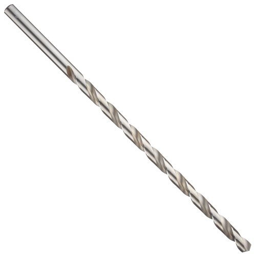 Precision Twist 1290 High Speed Steel Extra Long Length Drill Bit, Uncoated (Bright) Finish, Round Shank, Spiral Flute, 118 Degree Point Angle, 29/64