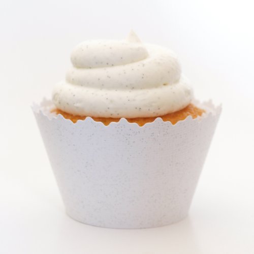 Glitter White Twinkly Cupcake Wrappers - Set of 12 - Shiny, Fun, Affordable Cup Cake Decorating Supply