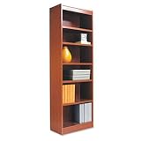 Narrow Profile Bookcase, Wood Veneer, 6-Shelf, 24 x 72, Medium Cherry