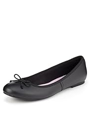 Leather Bow Ballet Pumps