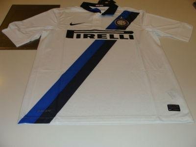 Team Inter Milan 2011/12 Soccer Away Jersey Short Sleeves Italian Series A M - Men's College T-Shirts