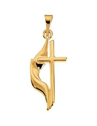 Methodist Cross Pendant 14K Yellow Gold 19.00X10.00 mm