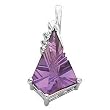 14K White Gold Fancy Cut Amethyst and Diamond Pendant