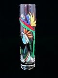 Bird of Paradise Design - Hand Painted - Bud Vase - 7.5 inches tall