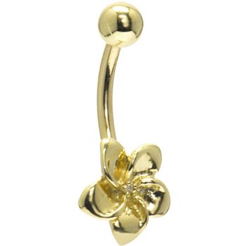 Childrens Toyshop  Jewelry : Solid 14KT Yellow Gold FLOWER Belly Ring