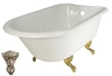 54" Iron Clawfoot Tub Polished Chrome w/Tub Rim Holes