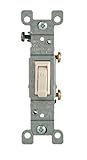 Leviton 1451-2TM 15 Amp, 120 Volt, Toggle Framed Single-Pole Ac Quiet Switch, Residential Grade, Gro