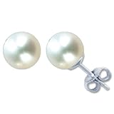Natural White 5.5-6mm 14k Gold Cultured Pearl Stud Earrings (Available: Sterling Silver or 14K White Gold)