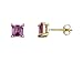 Ladies Pink Amethyst Earring in 14K Yellow title=