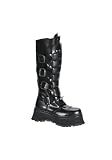 Buckled S/T Blk Leather Warrior Boots