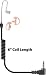 Fox Listen Only Short Tube Earpiece - 6 inch Coil Cable - 2.5mm Right Angle Plug