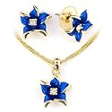 Gold White Metal with Clear Swarovski Crystal Set, Weight: 12.60gm