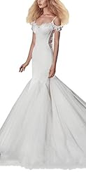 Sexy Tulle Backless Vintage Spaghetti Strap Mermaid Wedding Dress  with a Chapel Train 