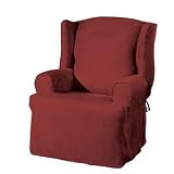 Sure Fit Simply Suede Wing Chair Slipcover