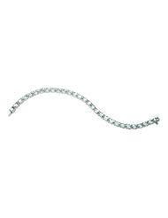 O&G Australia Natural Aquamarine (10.65cttw), Rhodium Plated 925 Sterling Silver Tennis Bracelet