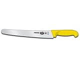 R H. Forschner by Victorinox 10-1/4-Inch Curved Slicing Knife, Yellow Fibrox Handle