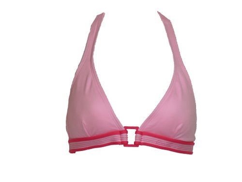 Jag Banded Halter Bikini Top W/square Ring