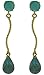 14k Gold Dangling Earrings with Genuine Emeralds title=
