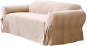 Soft Suede Sofa Slipcover - Taupe