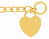 14k Yellow Gold & Diamond Engraveable Heart Bracelet- 7. 5 IN (0.01ctw)