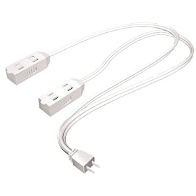 Stanley 31311 Twin 3-Outlet 6-Foot Extension Cords, White