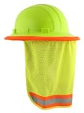 Neck Sun Shield For Hard Hats Hi Visibility Mesh - Hi Viz Lime