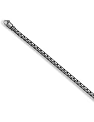 Sterling Silver 8 Inch Oxidized Extra Large Box Chain Bracelet (5.3mm)