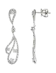 Diamond Earrings 14K White Gold Pair 1 1/5 Ct Tw Diamond Earrings