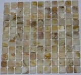 4x4 Sample of 1x1 Rustic Gold Onyx Tumbled Mosaic Tiles