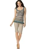 DKNY Jeans - DKNY Jeans Sweetheart Neckline Sweater & Silver-Stripe Bermuda Short