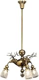 Late Victorian Elk's Head Chandelier With 3 Lights
