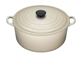 Le Creuset Cast Iron Round Casserole, Almond, 24 cm