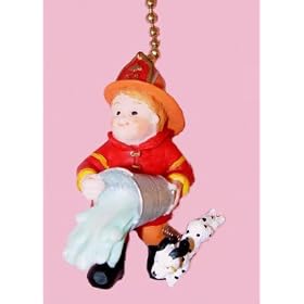 FIREFIGHTER fire man boy CEILING FAN PULL fanpull kid