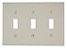 Leviton 3-Gang Toggle Device Switch Wallplate, Standard Size, Thermoset, Device Mount, 78011, Light Almond