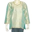 Kurti Green Womens Top Summer Fashion India Apparel Embroidery Size M