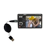 Retractable USB Cable for the Kodak EasyShare M381 with Power Hot Sync and Charge capabilities - uses Gomadic TipExchange Technology