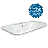 American Bath Factory B5-5724-WX-LH Jericho Champagne Drop-In Bathtub, White, Left Blower