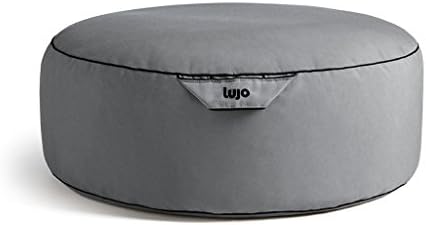 Lujo Living Large-sized Outdoor Bean Bag Ottoman - Charcoal Gray