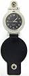 Pocket Watch - Black Leather Belt Loop Pocket Watch with Button Clip Snap